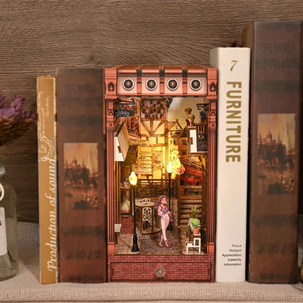 NEW Retro DIY Wooden Book Nook - огляд і ціна Diy Wooden Book Nook Kit Shelf Insert