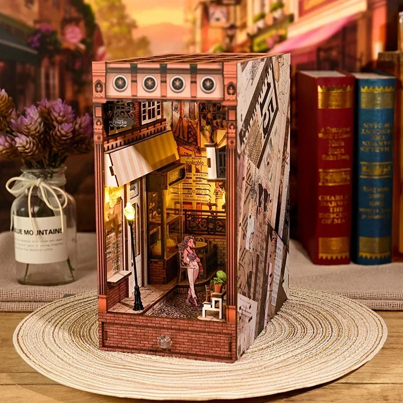 NEW Retro DIY Wooden Book Nook - огляд і ціна Diy Wooden Book Nook Kit Shelf Insert