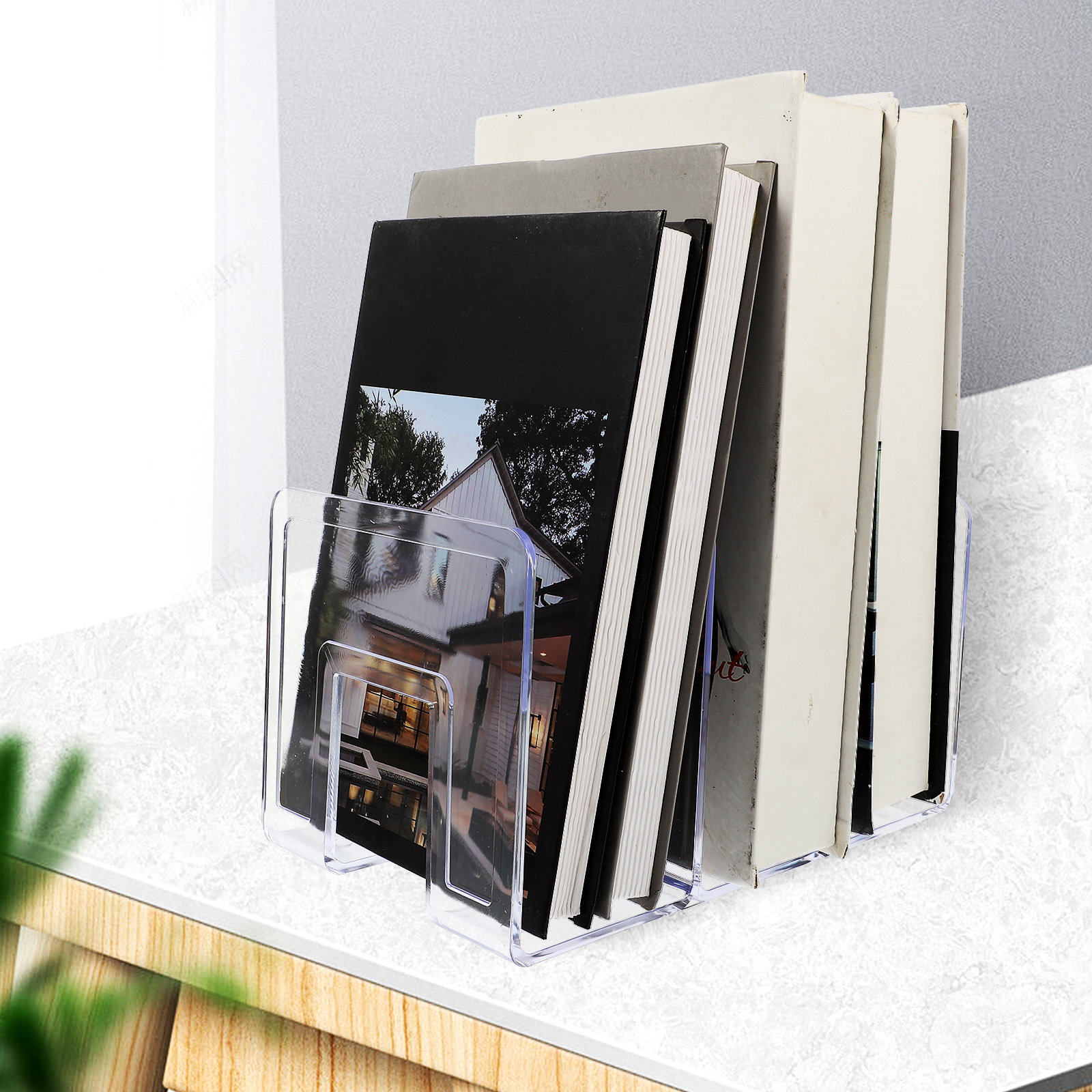 Clear Acrylic Bookend Desktop  - огляд і ціна Clear Acrylic Book Stand Holder